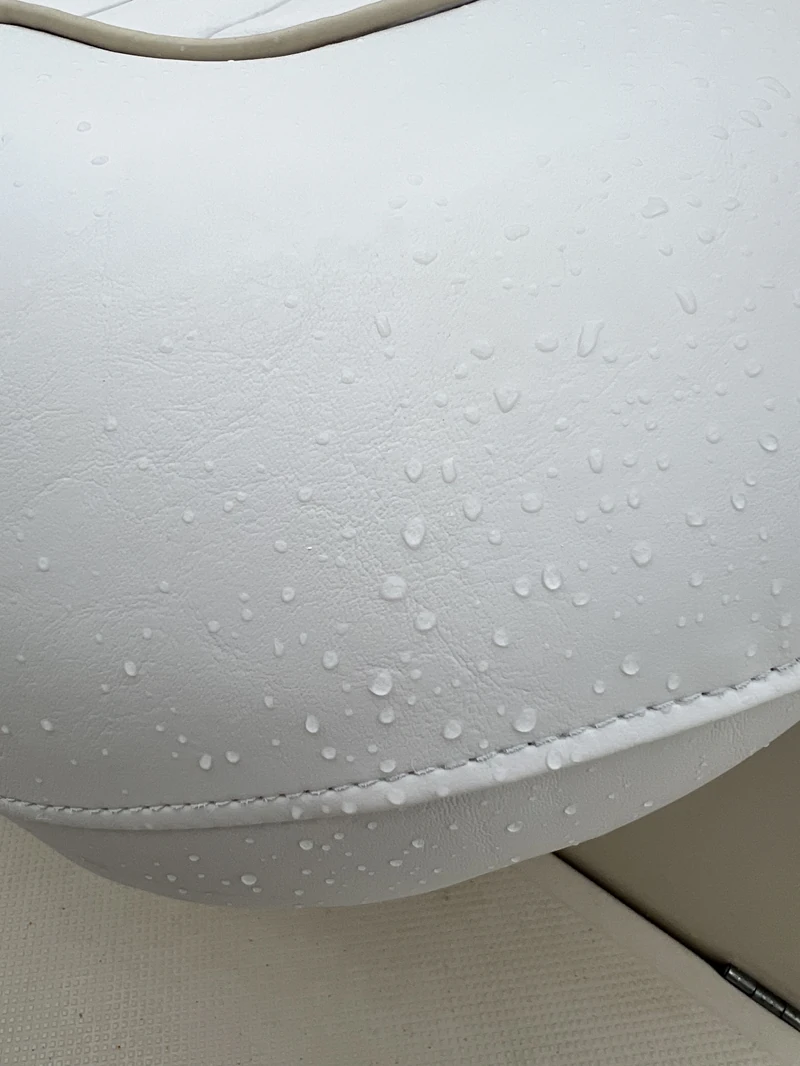 Restored boat seat upholstery